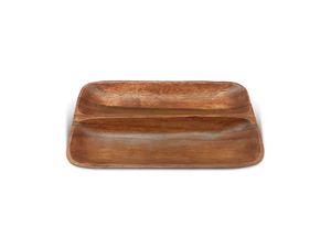 Bandeja Acacia Rectangular 2 Divisiones