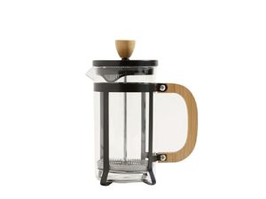 Cafetera Embolo Negro y Bambu