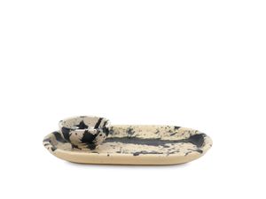 Set De tablita y Salsero Crona  Ceramica