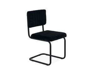 Silla De Comedor Dominique Tapizada Pana Negra