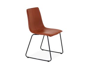 Silla De Comedor Arthur Tapizada Cuero Marrón