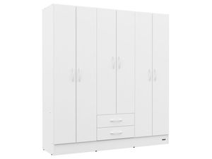 Placard 6 Puertas 2 Cajones Blanco Interior Sin Pintar