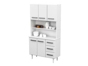 Mueble De Cocina Multiuso Aparador Triplo Kit Blanco