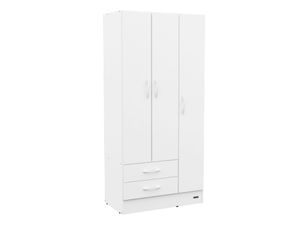 Placard 3 Puertas 2 Cajones Blanco Interior Sin Pintar