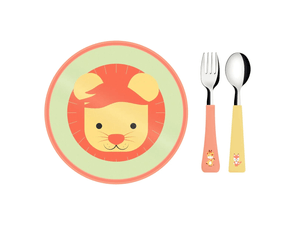 Set Infantil Tramontina Cubiertos con Plato 3 Piezas