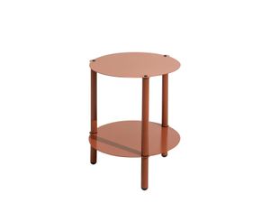 Mesa Auxiliar 2 Estantes Color Terracota 44x40 cm