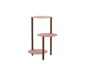 Mesa Auxiliar Irregular 3 Estantes Color Terracota